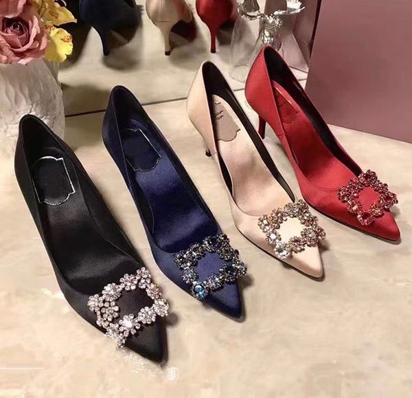 

high chunky heels single designers deluxe women's dress shoes 2021 versatile spring and autumn original head with middle heel196f, Black