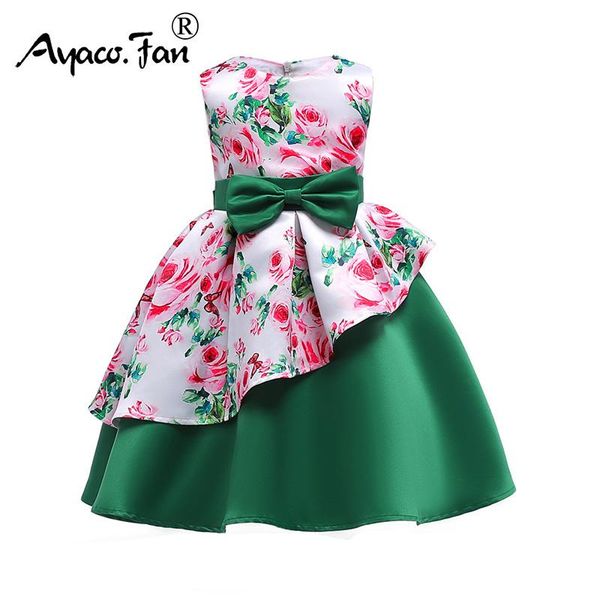 

girl's dresses girls 2021 summer autumn floral print irregular hem kids baby sleeveless princess dress party wedding children sundress, Red;yellow
