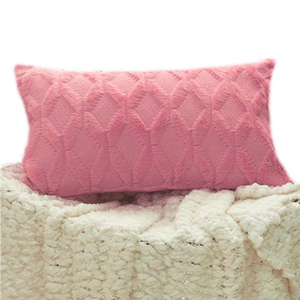

pillow furnishingnice solid color geometric diamond pattern plush cushion cover handmade throw covers home decor backrest