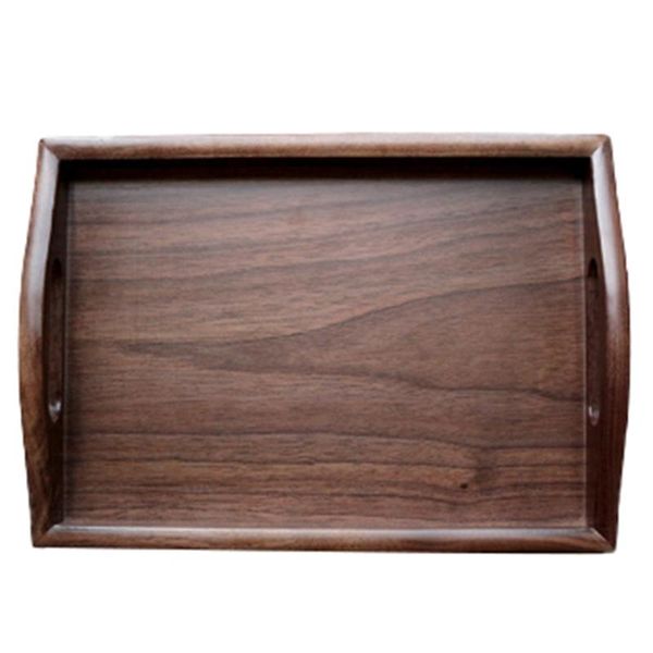 

kitchen storage & organization rectangle black walnut tea tray serving table plate snacks dish el home with handle coffee breakfas