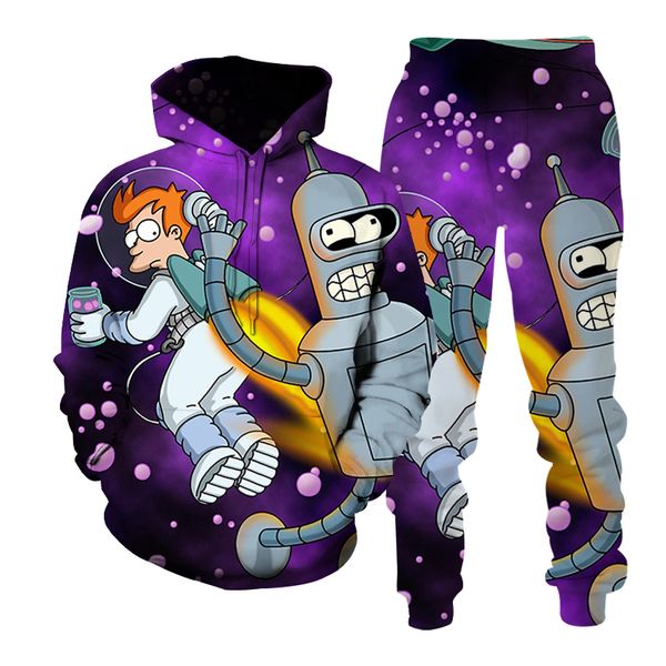 

high street anime men is a long-sleeved suit, long-sleeved hoodie with trousers, comfortable and fashionable, breathable and warm, daily lei, Gray