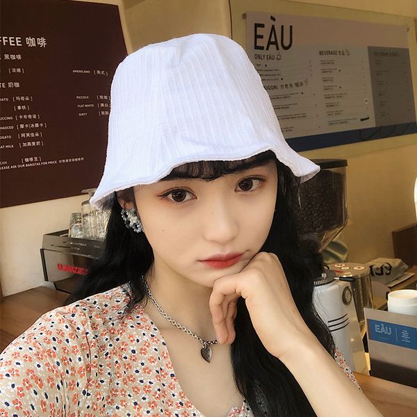 

ins hat women's summer thin fisherman's korean version versatile solid simple sun visor student bucket basin men's hat, Blue;gray