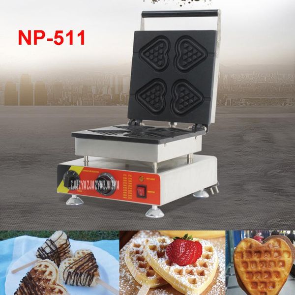 

bread makers 1pc np-511 110v/220v electric commercial nonstick heart-shape lolly waffle stick maker iron machine baker stainless steel 1.5kw