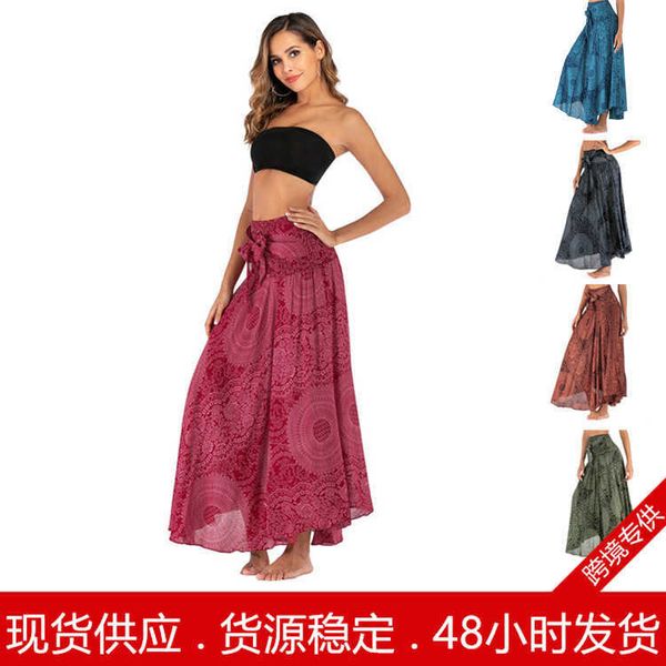 

casual s006 thai drs skirt beach holiday two big swing bohemian, Black