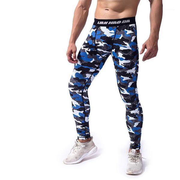 

camouflage leggings men joggers compression skinny pants tights crossfit trousers brand clothing 8j1118 men's, Black
