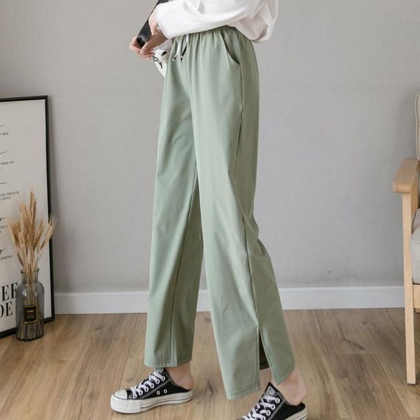 

women's pants & capris summer satin elegant wide leg women high waist drawstring waistband joggers casual sports sweatpants pocket, Black;white