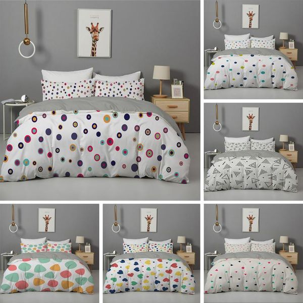 

bedding sets simple nordic style king size set luxury home textile geometry printed duvet quilt covers with pillowcases bedclothes