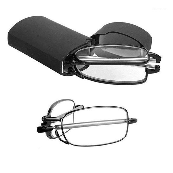 

design reading glasses men women small folding frame black metal with original box sunglasses, White;black