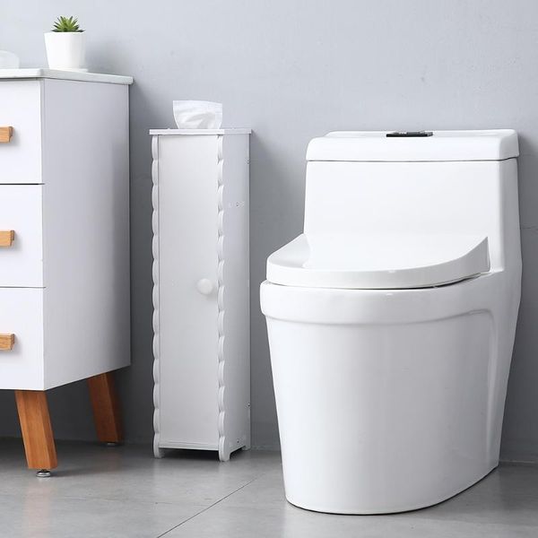 

white paper towel storage narrow cabinet 67.5cm high pvc (16.5x19.5x67.5)cm toilet holders