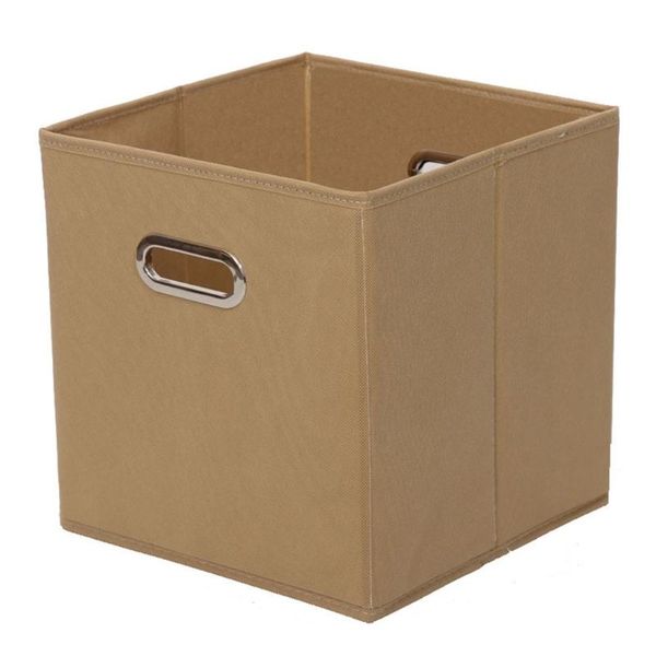 

storage baskets cloth cube boxes with double metal handle collapsible folding basket wardrobe box for clothes toys
