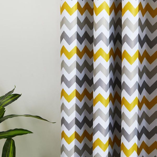 

curtain & drapes blackout curtains for living room blind yellow window decorations wave pattern bedroom