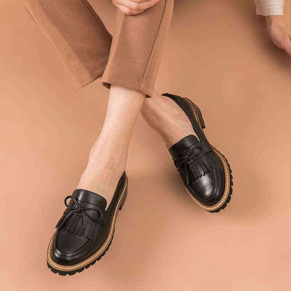 

women's round head calf leather casual shoes lace flat and bow handmade a27162 2 9, Black