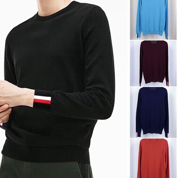 

men's sweaters men alligator o-neck cotton sweater autumn winter jersey jumper hombre pull homme hiver pullover knitted, White;black