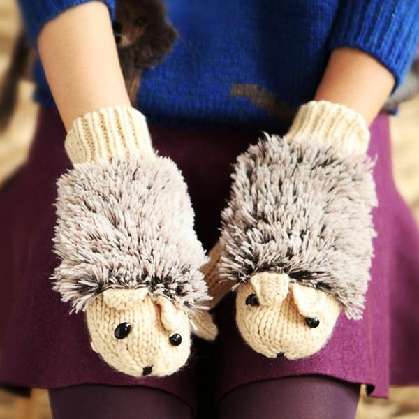 

five fingers gloves autumn winter convenient casual cartoon daily camping bicycle bbq anti scald men, Blue;gray
