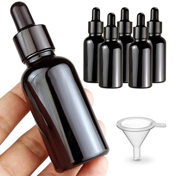 

storage bottles & jars 6pcs/lot 30ml empty black dropper with glass pipettes essential oil cosmetic containers vials