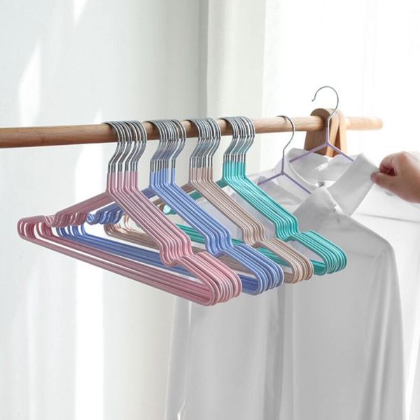 

hangers & racks 10pcs/set home non-slip drying rack clothes hanging seamless clothing support stainless steel hanger