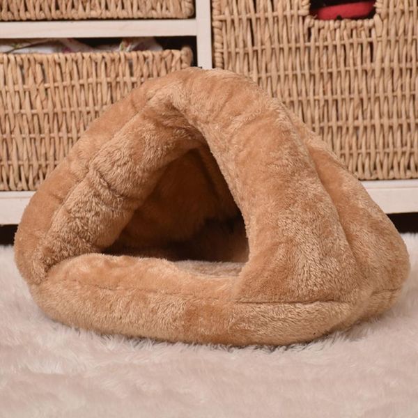 

cat beds & furniture triangle pet bed for cats dogs soft nest thick kennel cave house sleeping bag mat pad tent pets winter warm cozy