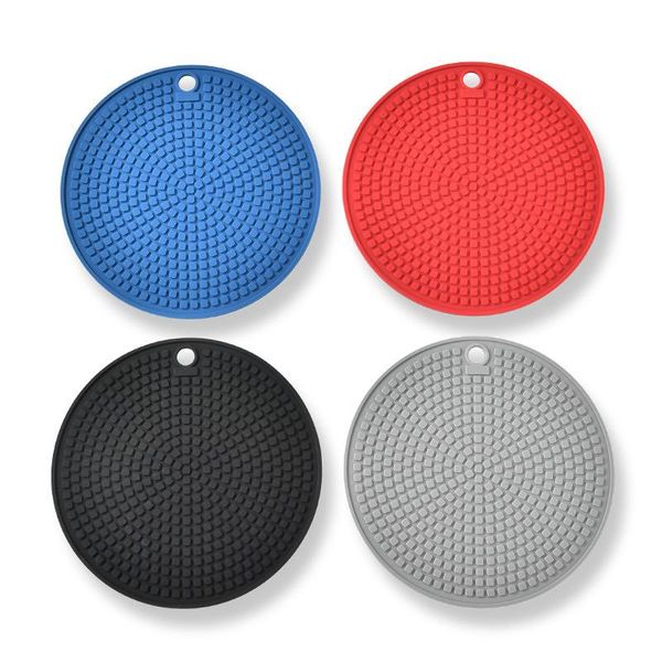 

mats & pads round heat resistant silica gel mat beverage cup bracket anti slide table kitchen accessories