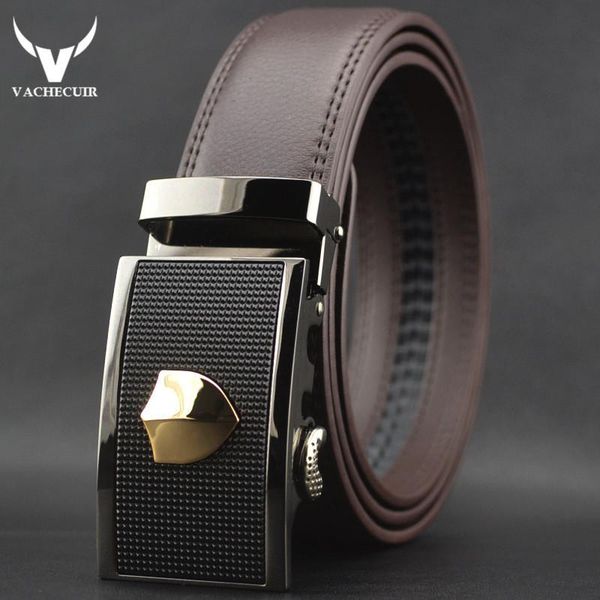 

100% genuine leather male strap designer belts casual mens luxury automatic buckle cowboy belt for men w158, Black;brown