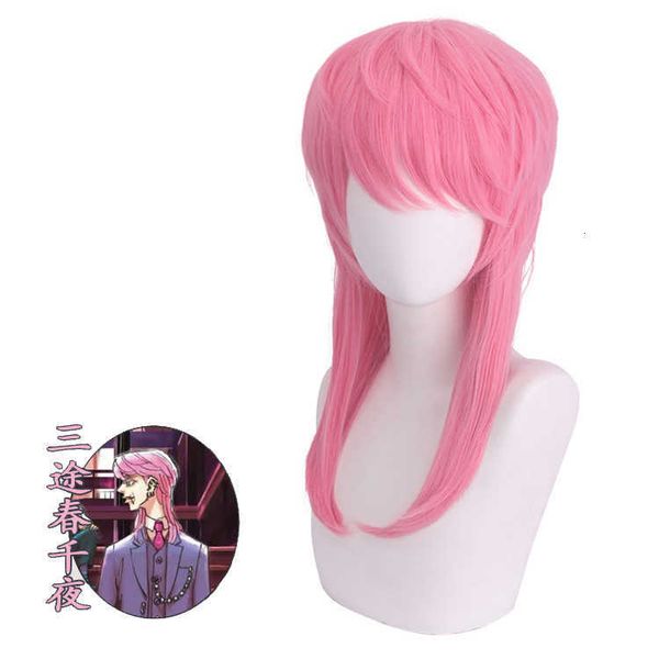 

master shengda three way spring thousand night tokyo avenger cosplay animation wig high temperature silk, Black