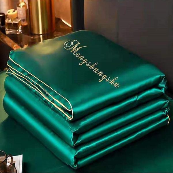 

comforters & sets 1pcs summer blanket ice silk quilt cool feeling sleeping naked duvet embroidered washable full king textile process beddin