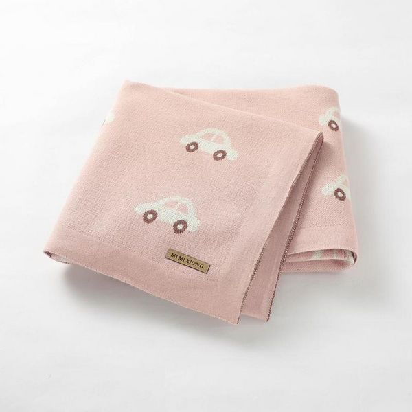 

Baby Blankets Knitted Toddler Infant Bebes Muslin Swaddle Sleepsack for Stroller 100*80cm Newborn Cotton Bed Sofa Basket Blanket, Pink