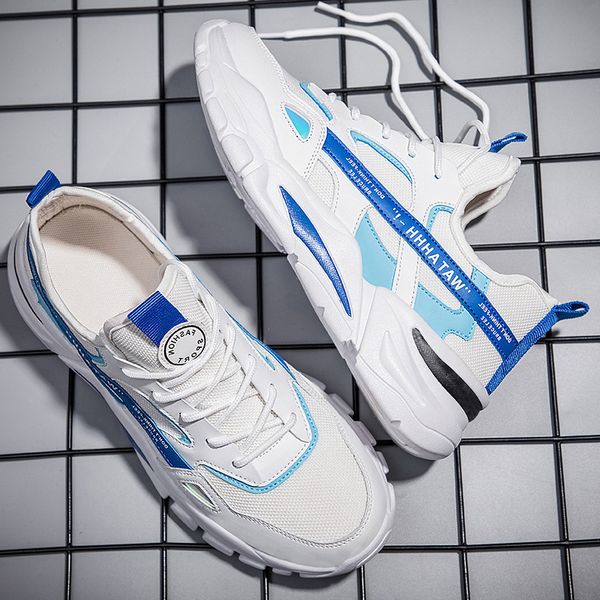 

womens men sport trainers size 10 running shoes gray black blue red white sunmmer thick-soled wear-resistant runners sneakers code: 02-0895, White;red