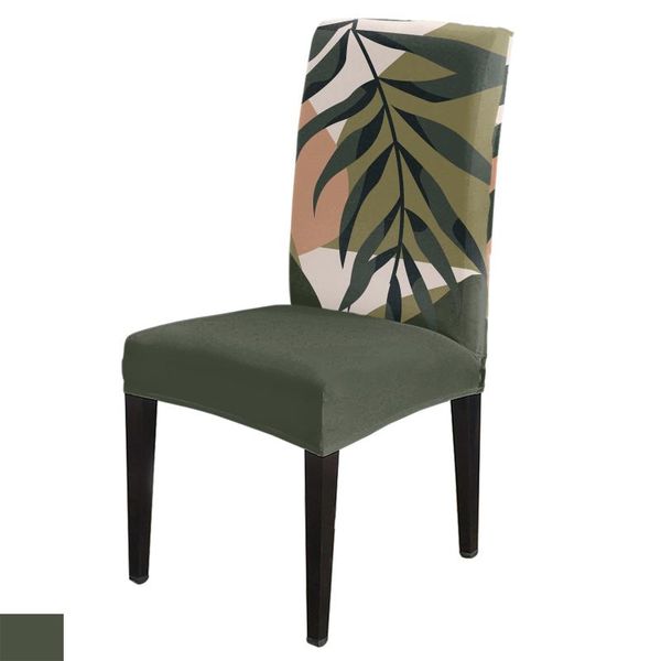

chair covers tropical plant leaves silhouette dining room spandex elastic for wedding el banquet