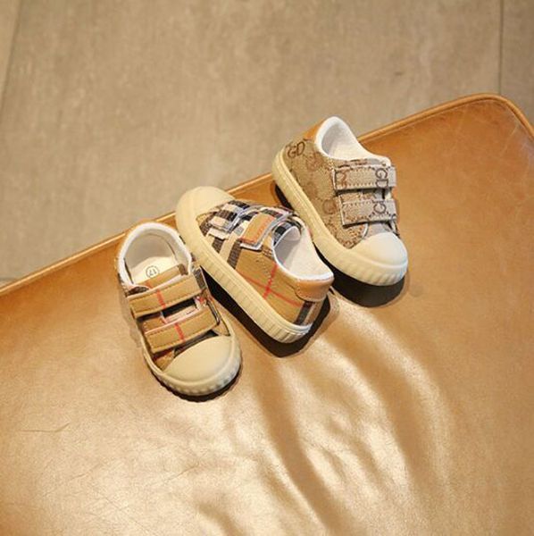 Baby Boys First Walkers Infantil Sole Macio Sapatos Xadrez ToDdler Tênis Lona Sapatilhas Boy Berço Sapato Recém-nascido a 36 Meses