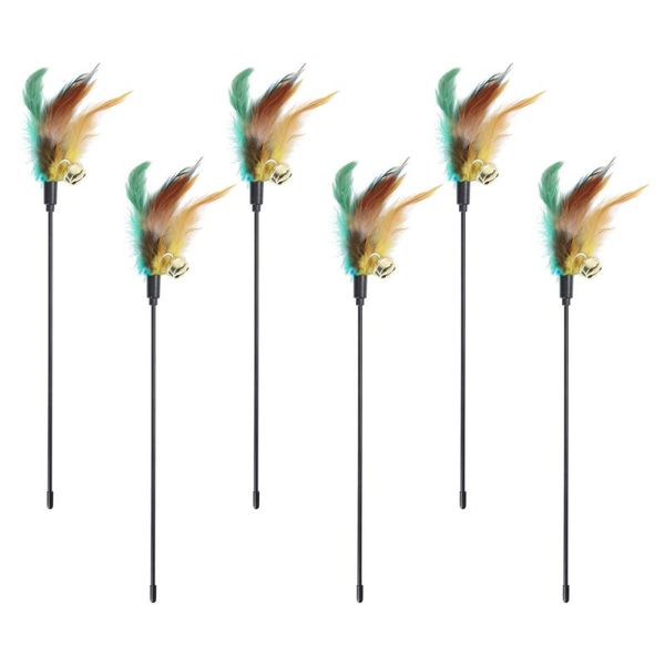

cat toys 6pcs chic cute funny toy joyful plaything colorful feathers for home