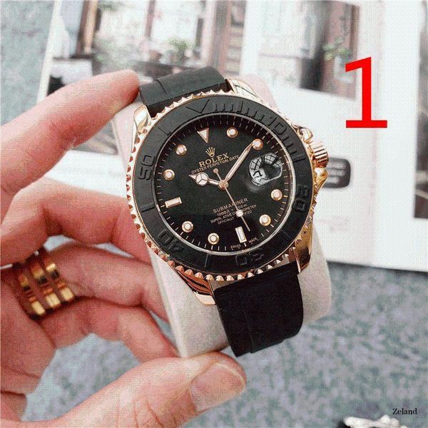 

wristwatches fashion men's luxury designer watch quartz classic black steel band calendar business brand gifts 021, Slivery;brown