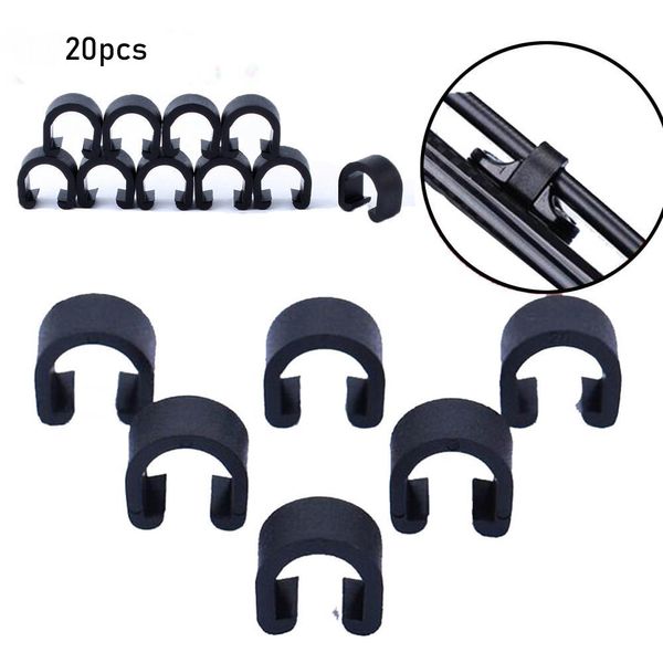 20 pcs para cabo de freio / desvieilleur Line Case C-fivela Clasps Plástico Bicyle C Forma Clipes Habitação Mangueira MTB Bike Road Guia