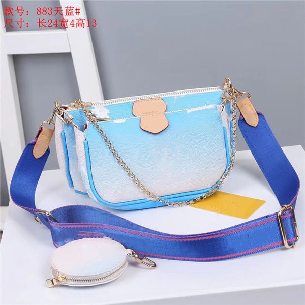 

luxury handbags baonu three in one mahjong single shoulder armpit broadband messenger new fashion sky blue bag