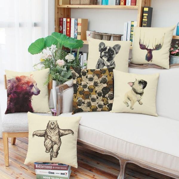 

deer eagle animal digital printing linen pillow leisure pajamas back cushion sofa cover covers decorative cushion/decorative