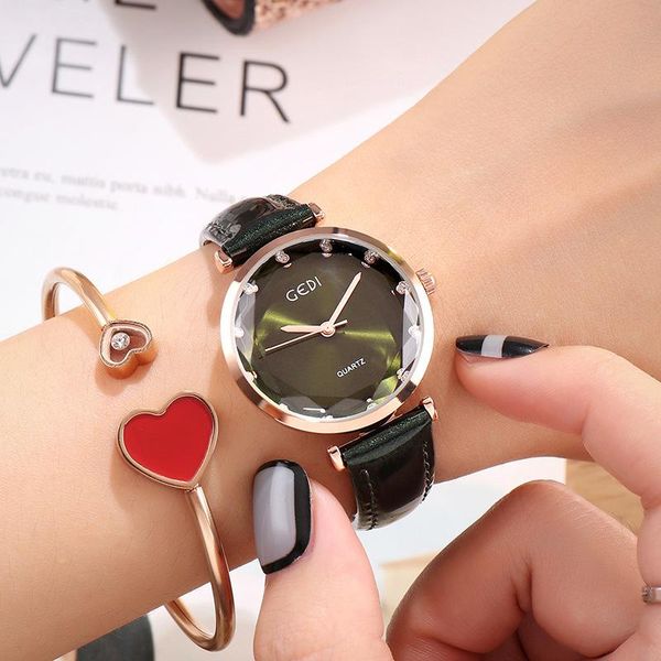 

wristwatches high-end leather belt ladies watch fashion waterproof casual atmospheric quartz wrist watches for women luxury, Slivery;brown