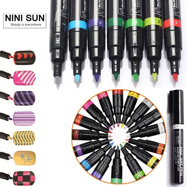 

colors nail art pen for 3d diy decoration polish uv gel design drawing tool t6