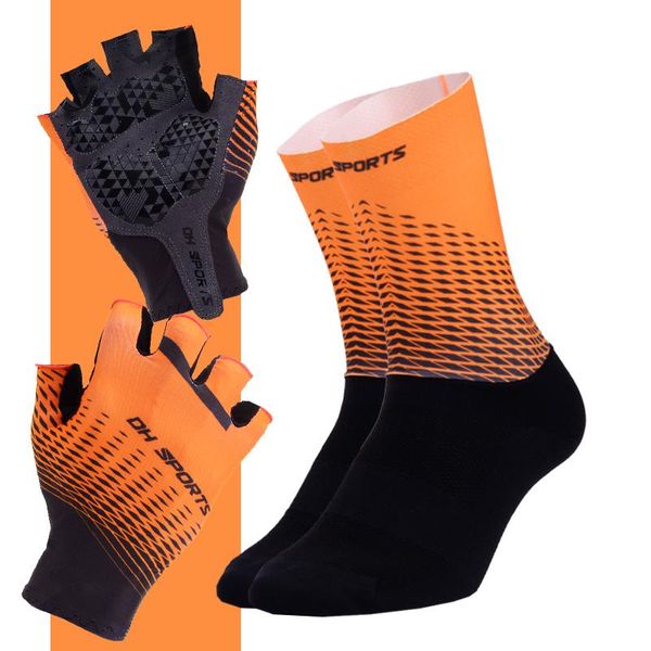 

cycling gloves gloves+bicycle socks set luvas ciclismo men women bike half finger bicycle accessories guantes, Black