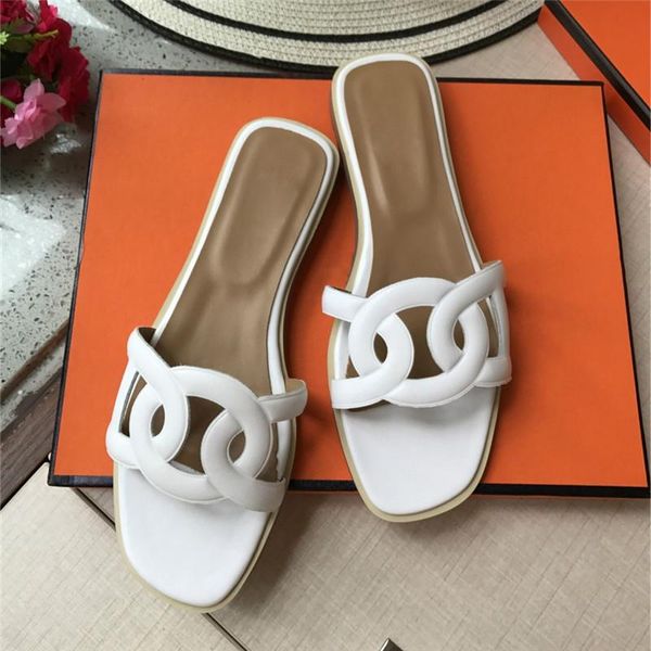 

slippers women genuine leather cow flat slides sheepskin insole woman real lady shoes, Black