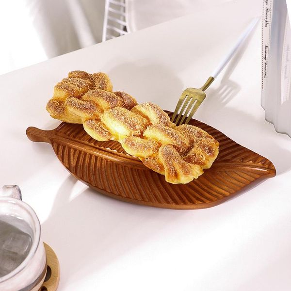 

whole wooden ebony handmade irregular leaf shape solid wood pan plate fruit dishes saucer tea tray dessert dinner tablewar & plates