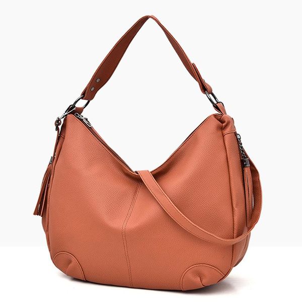 

evening bags women handbag shoulder large capacity soft leather for black ladies hand bolso mujer 2021