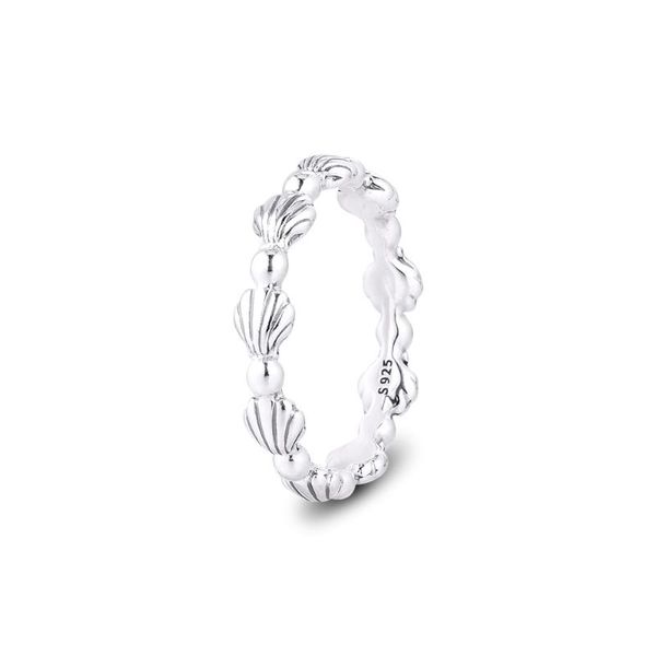 

cluster rings genuine 925 sterling silver for women beaded seashell band ring wedding engagement party gift fine jewelry anillos, Golden;silver