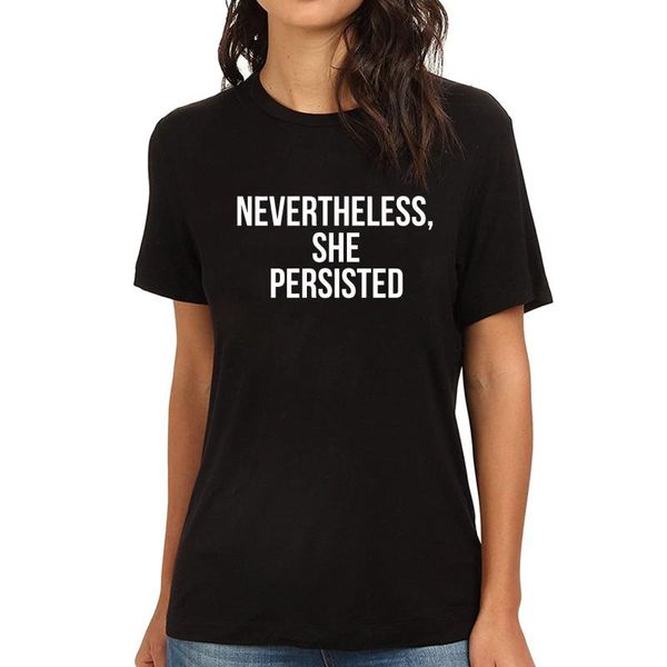 

women's t-shirt lyprerazy nevertheless, she persisted funny printed, White
