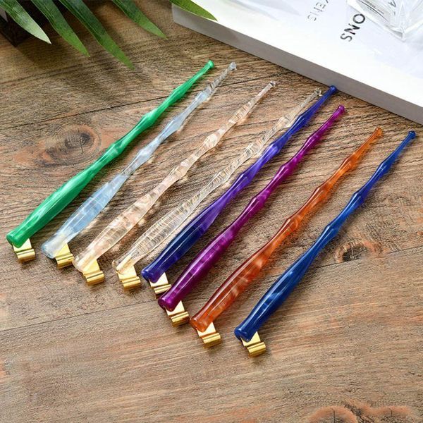 

starry sky english oblique calligraphy scrip dip pen nib holder resin fountain pens
