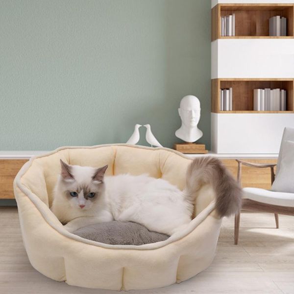 

shell shape soft pet dog cat bed kennel sofa cushion pad sleeping mat for small medium dogs improved sleep beds & furniture