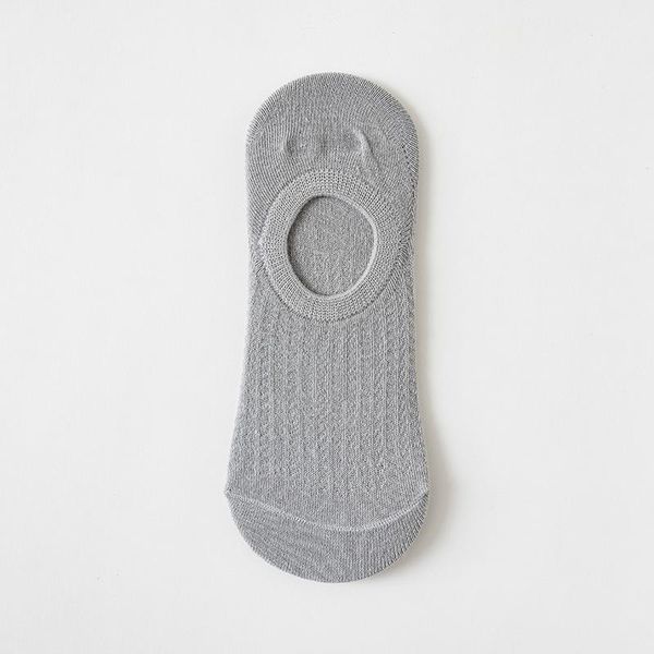 

men's socks five pairs of female boat solid color cotton summer thin section invisible non-slip hollow mesh st, Black