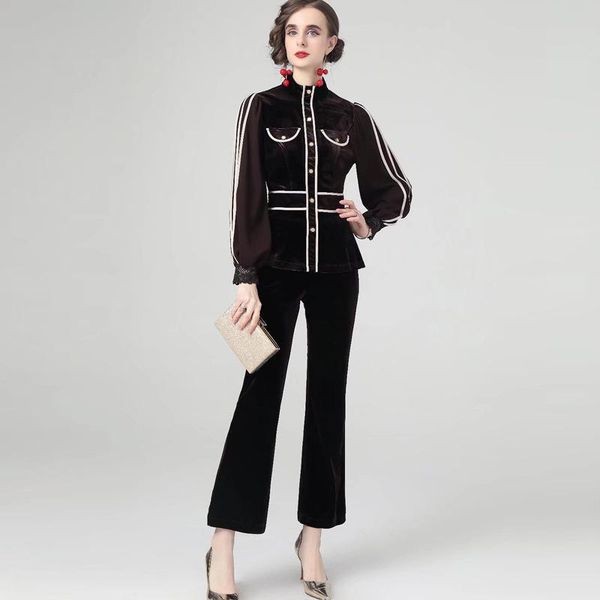 

women's two piece pants sa09779 fashion sets 2021 runway luxury european design party style clothing, White