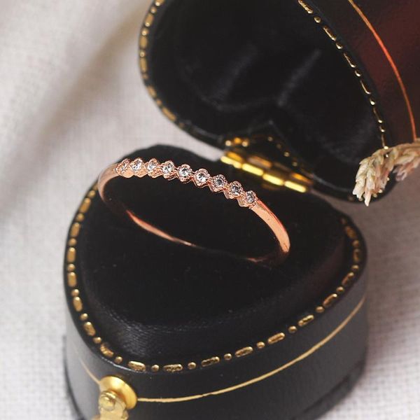 

wedding rings classic female white zircon stone ring rose gold silver color for women simple bride round crystal engagement, Slivery;golden