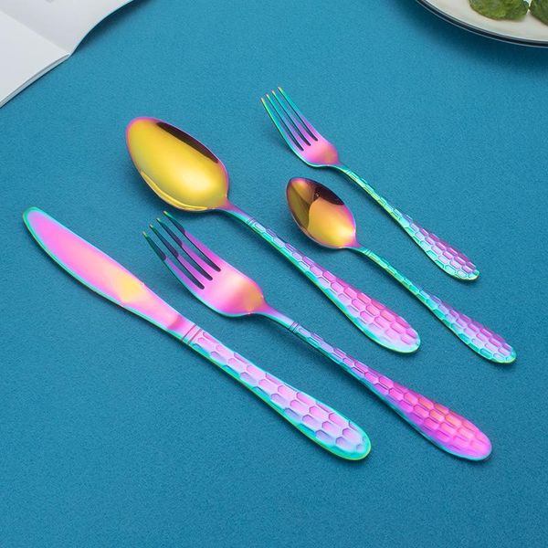 

dinnerware sets 20pcs gold cutlery set tableware of dishes knifes spoons forks stainless steel spoon kitchen