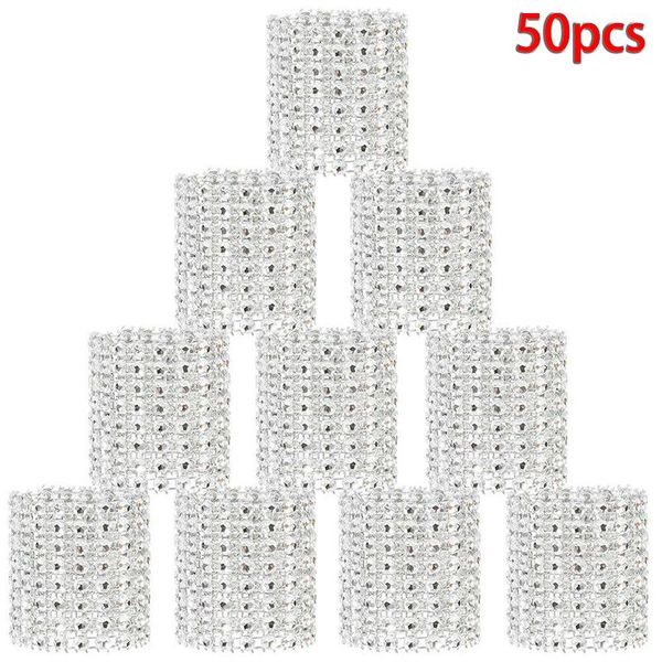 

chair covers 50/100pcs napkin rings buckle diamond rhinestone mesh wrap