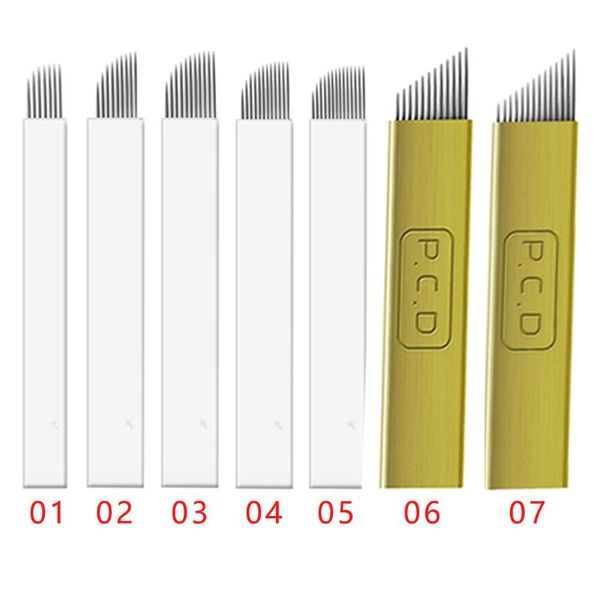 

tattoo needles 50 pcs microblading for embroidery pen pernement makeup eyebrow machine 7-14 pin